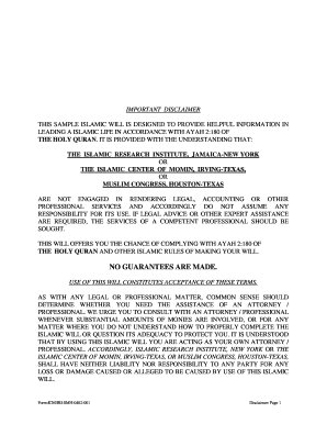 Islamic Will Template