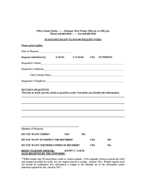 Standard Right-to-Know Request Form