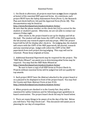 ISEF Project Check-In Form