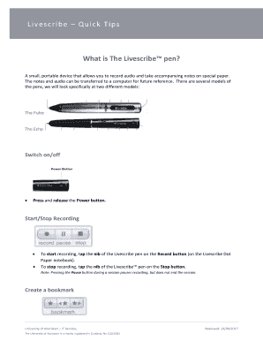 Fillable Online Livescribe Quick Tips Fax Email Print - pdfFiller