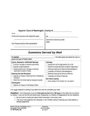 Summons Served by Mail