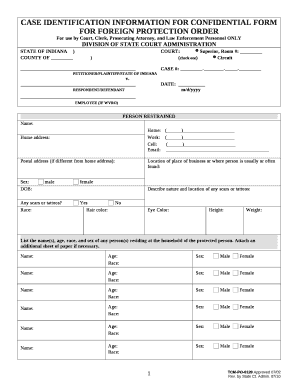 FOR FOREIGN PROTECTION ORDER