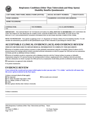 Respiratory Conditions (Other Than Tuberculosis and Sleep Apnea)