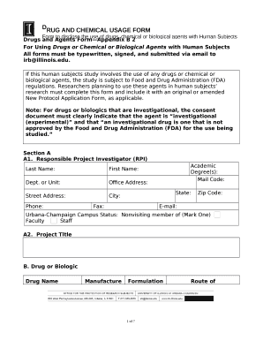 Drugs and Agents FormAppendix B 2