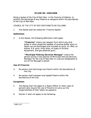 Being a bylaw of the City of Red Deer, in the Province of Alberta, to prohibit the discharge of any firearms or weapons within the boundaries of the City of Red Deer