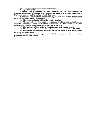 Payment procedure; return form