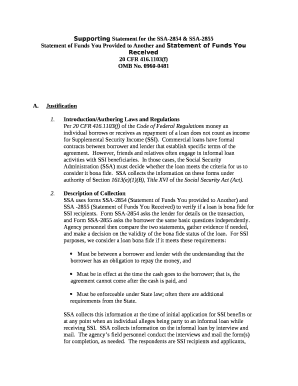 Supporting Statement for the SSA-2854 & SSA-2855