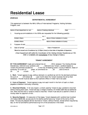This agreement is between the WKU Office of International Programs, Visiting Scholars Program, and