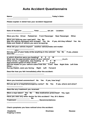 Please explain in detail how your accident happened