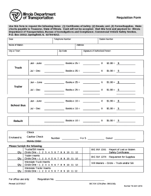 Mail this form and payment to:Illinois Department of Transportation, Bureau of Investigations and Compliance, Commercial Vehicle Safety Section, P