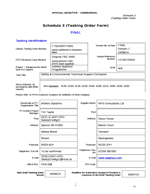 Schedule 3 (Tasking Order Form)