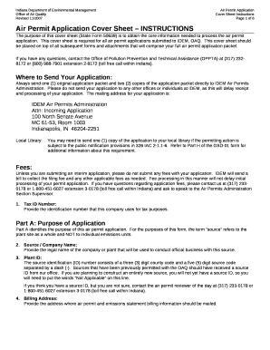 Air Permit Application Cover Sheet INSTRUCTIONS Doc Template | pdfFiller