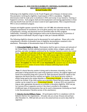 Following is the eligibility criteria for the Youth Program and a Glossary of relevant terms