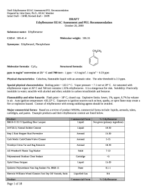 Ethylbenzene HEAC Assessment and PEL Recommendation