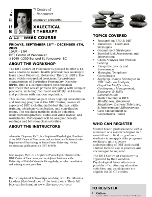 DBT Centre of Vancouver presents: