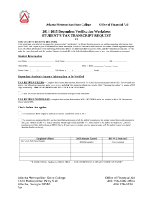 STUDENTS TAX TRANSCRIPT REQUEST