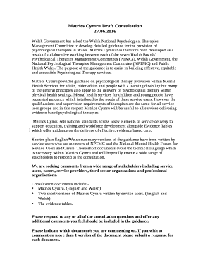 Matrics Cymru Draft Consultation