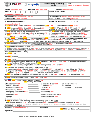 AMRS Family Planning Form
