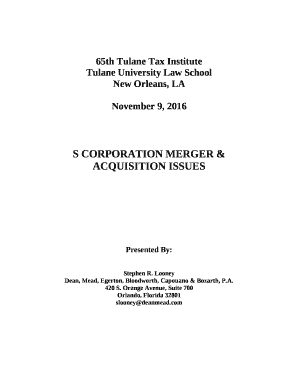 65th Tulane Tax Institute