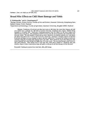 Broad Mite Effects on Chili Shoot Damage and Yields