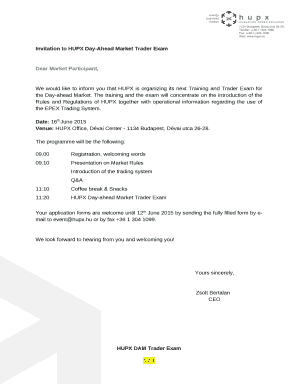Invitation to HUPX Day-Ahead Market Trader Exam
