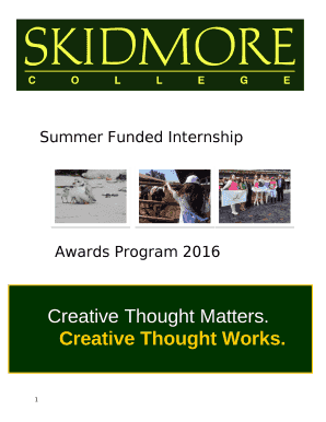 Summer Funded Internship