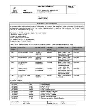 Master Process Description Overview