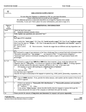 TAXPAYER NAME TAX YEAR