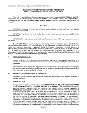 ONLINE HOSTED SOFTWARE SERVICES AGREEMENT