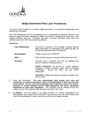 403(b) Retirement Plan Loan Procedures