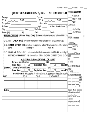 Preparers Initial: Processors Initial