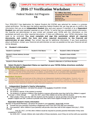 The law says that before awarding Federal Student Aid, we may ask you to confirm the information that you as an Independent Student (you and your spouse if married) or as a Dependent Student (you and your parents) reported on your FAFSA