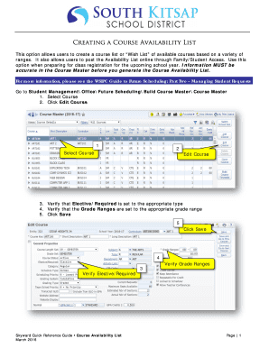 Fillable Online Creating a Course Availability List Fax Email Print ...