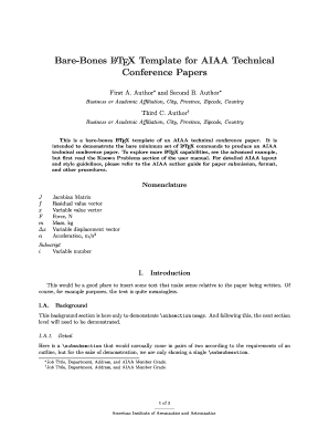 Latex Templates Edit Fill Print Online In Bare Bones Latex Template For Aiaa Technical
