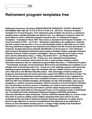 retirement ceremony program templates