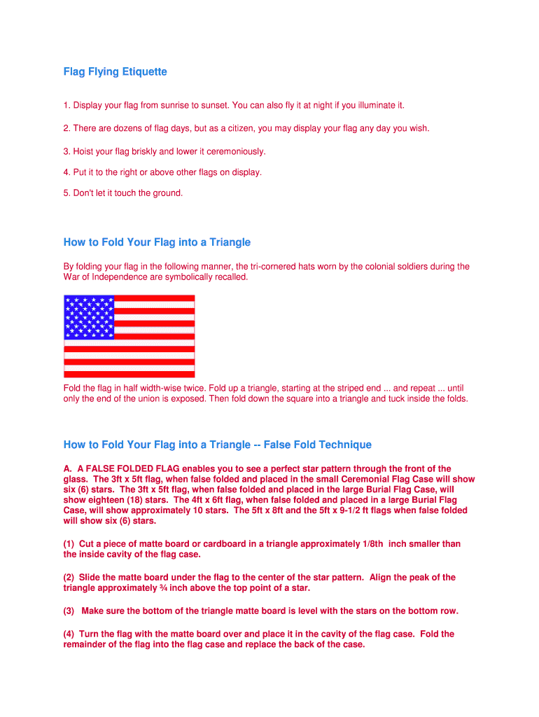 Fillable Online Flag Flying Etiquette Fax Email Print pdfFiller