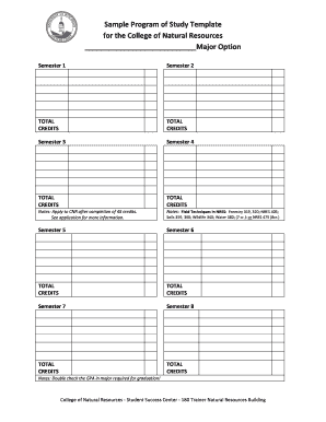 Fillable Online Sample Program of Study Template Fax Email Print ...