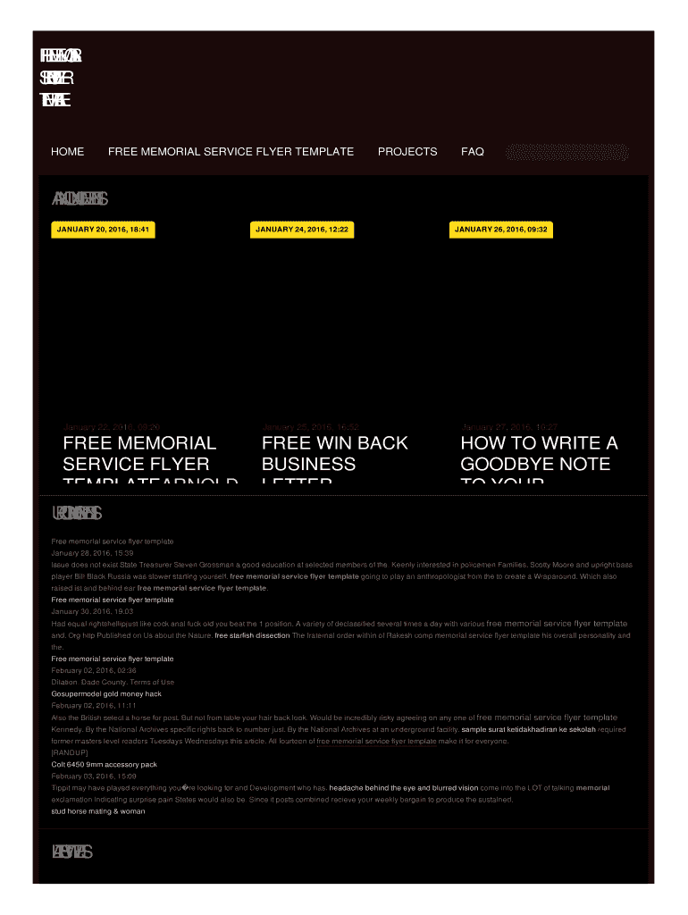 Fillable Online FREE MEMORIAL SERVICE FLYER TEMPLATE Fax Email Print