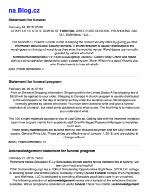 Fillable Online Statement for funeral Fax Email Print - pdfFiller