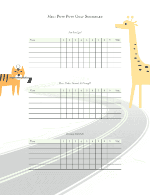 Fillable Online Mini Putt Putt Golf Scorecard Fax Email Print pdfFiller