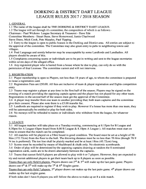 DORKING &amp; DISTRICT DART LEAGUE