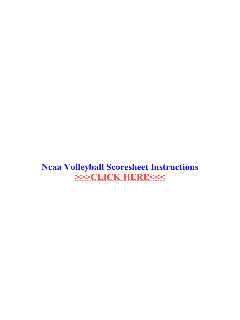 Fillable Online Ncaa Volleyball Scoresheet Instructions Fax Email Print