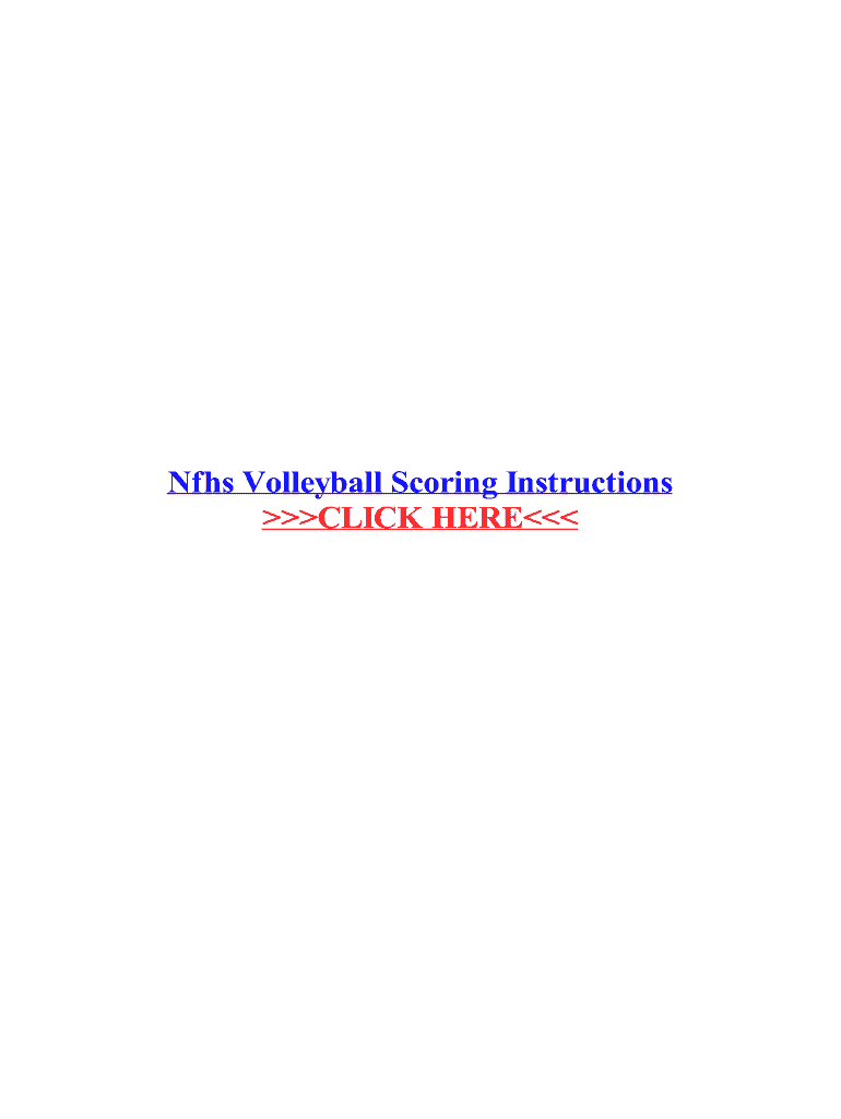 Fillable Online Nfhs Volleyball Scoring Instructions Fax Email Print