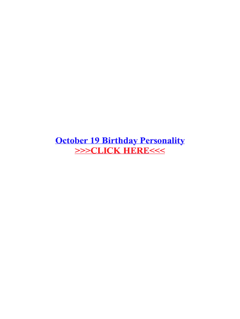 Fillable Online October 19 Birthday Personality Fax Email Print - pdfFiller