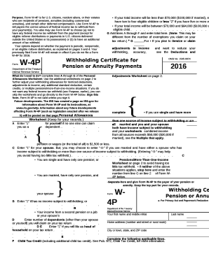 You also may use Form W-4P to choose (a) not to have any federal income tax withheld from the payment (except for eligible rollover distributions or payments to U