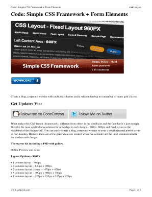 Fillable Online Code: Simple CSS Framework + Form Elements Fax Email ...