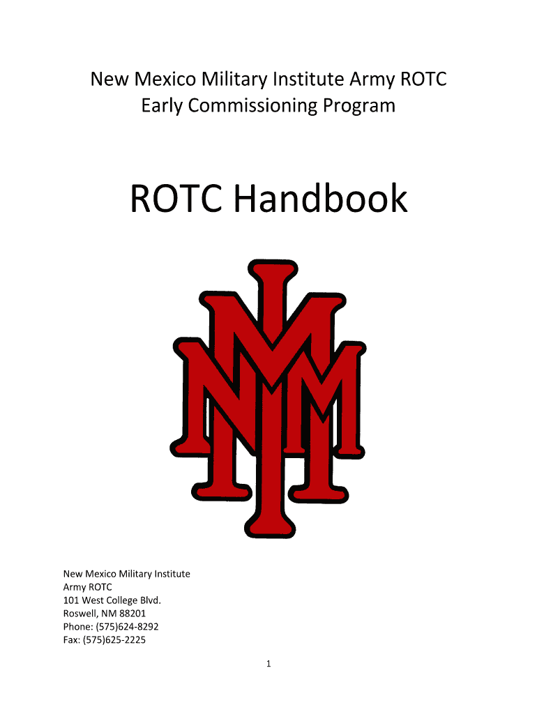 Fillable Online New Mexico Military Institute Army ROTC Fax Email Print