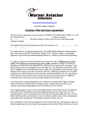 Contract pilot services agreement