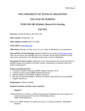 NURS 5301-005 (Online): Research in Nursing