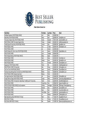 Fillable Online Radio Station Contact List Fax Email Print - pdfFiller